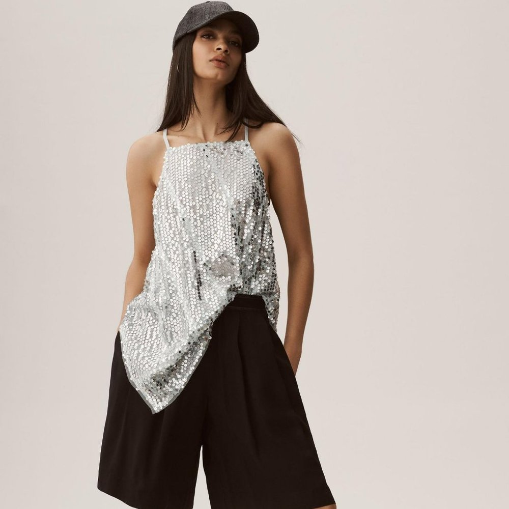 By Anthropologie Sequin Halter Tank